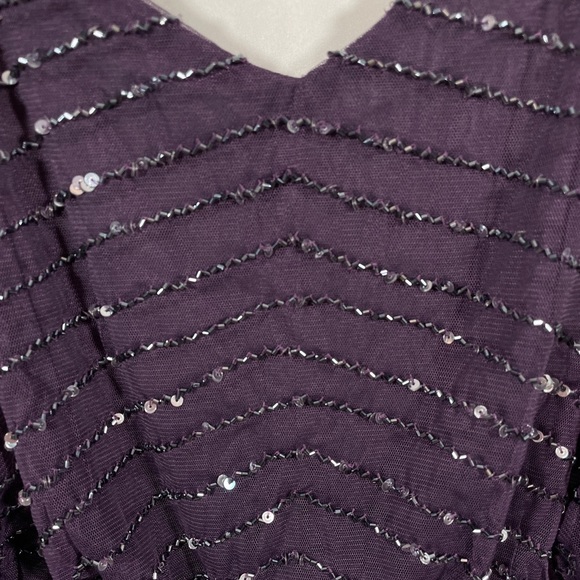 NEW Adrianna Papell Embellished Blouson Gown in Amethyst/Gunmetal [SZ 10‎ ] - Picture 10 of 14
